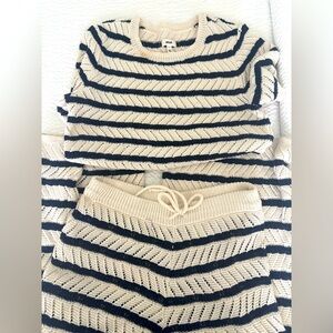 Striped Knit Sweater and Pant Set